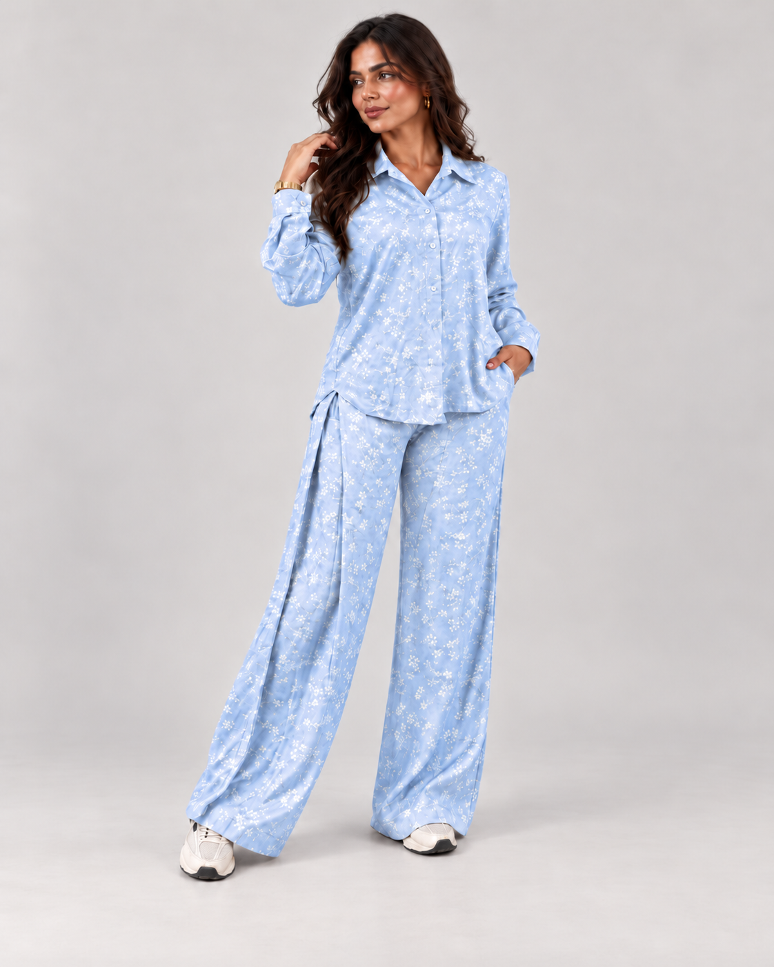 Floral print linen set