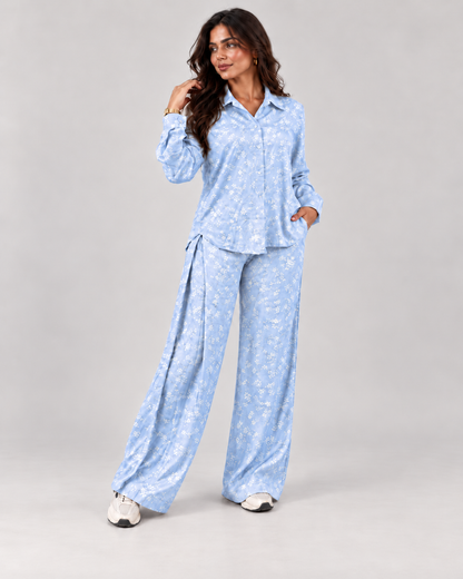 Floral print linen set