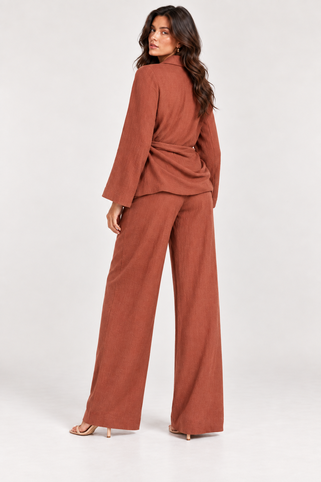 Linen Suit with Cross-Over Details