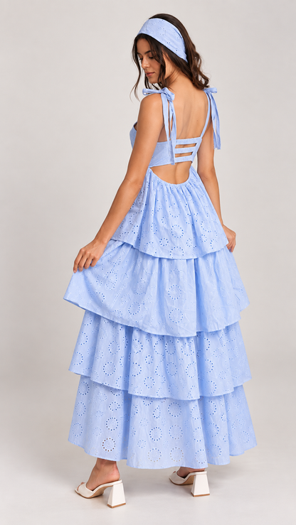 Backless Long Ruffle Dress