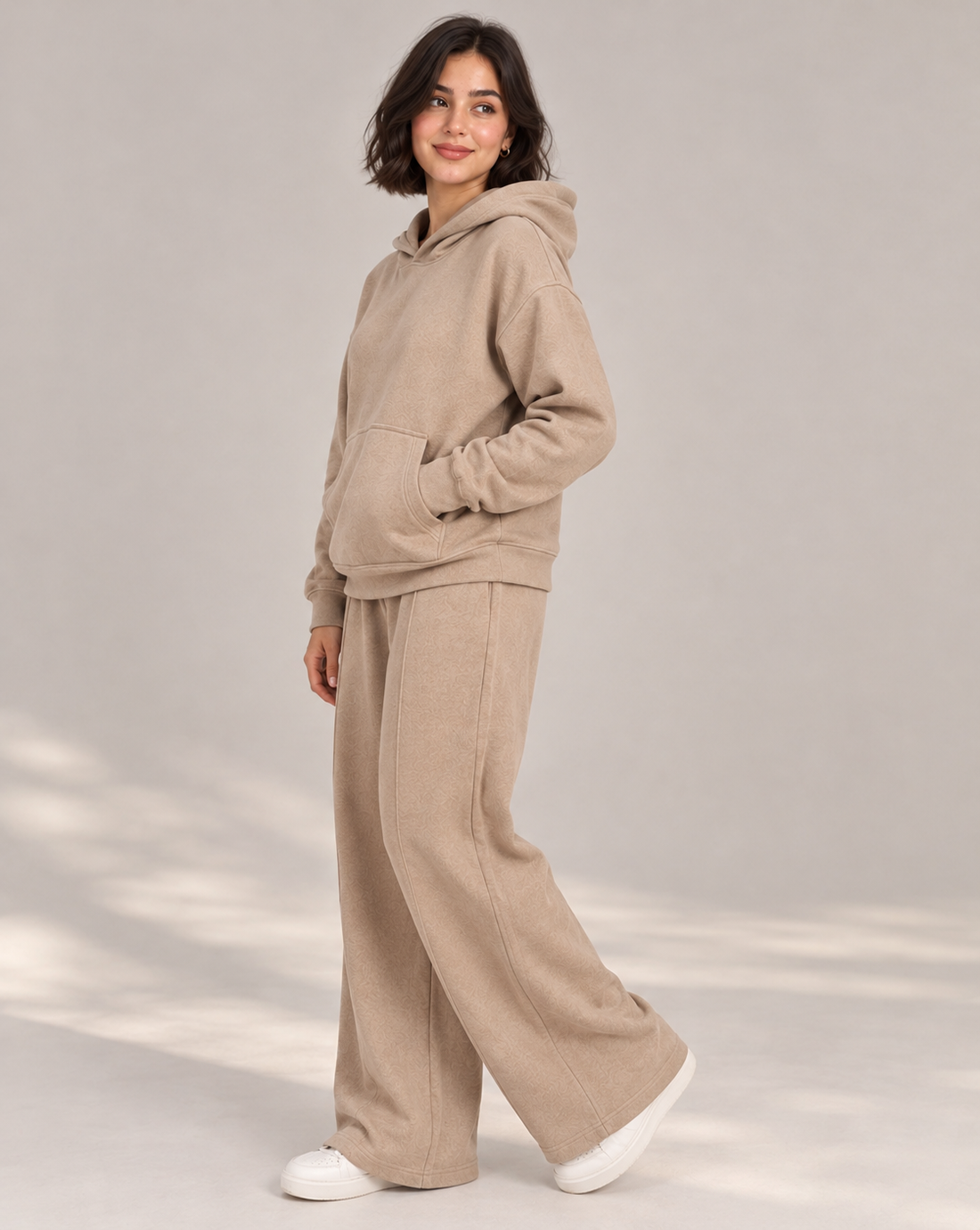 Two-piece hoodie and trousere