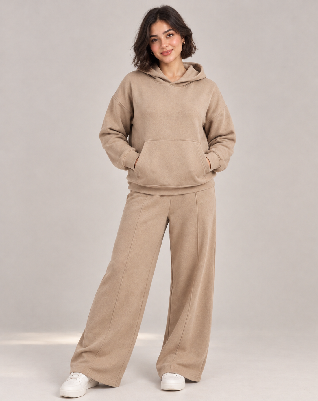 Two-piece hoodie and trousere